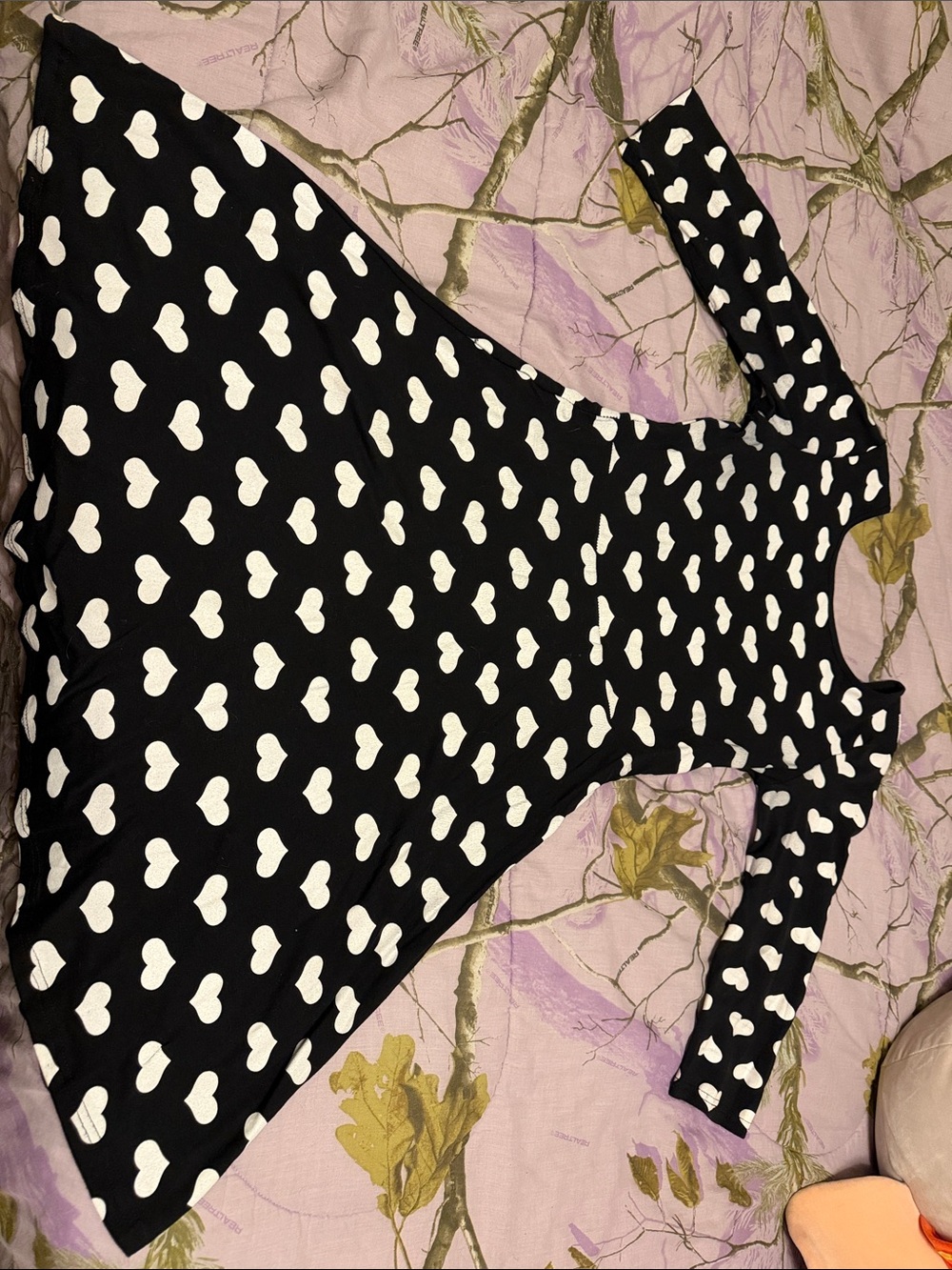 Rue21 Black with white hearts dress with Crew Neck